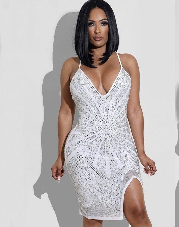 Vestido Beyonce Brillante blanco