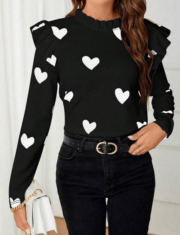Jersey corazones linda negro y blanco