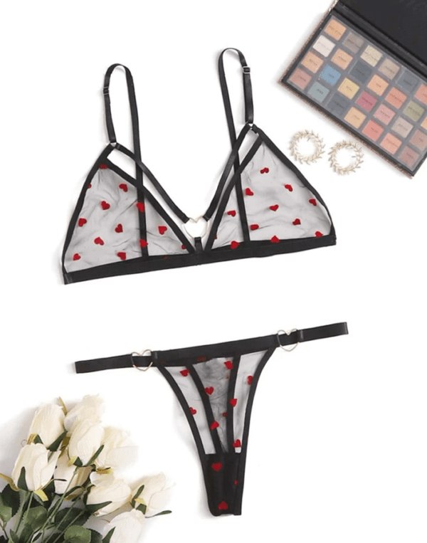 Conjunto corazones tanga