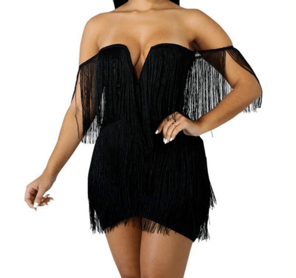 Vestido flecos bandage