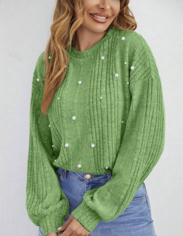 Jersey verde con perlas