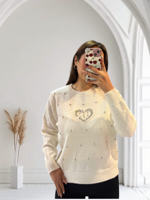 Jersey corazon brillos