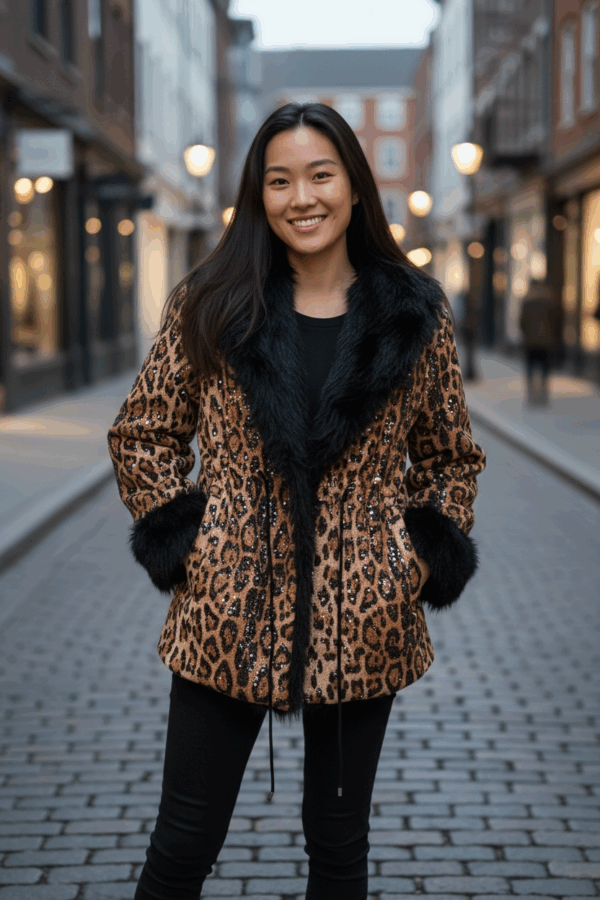 Abrigo de leopardo Deissy