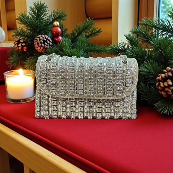 Bolso brillo Naira plateado