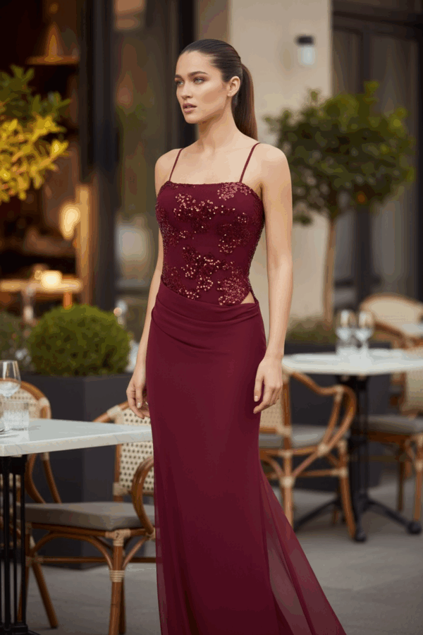 Vestido Lira granate