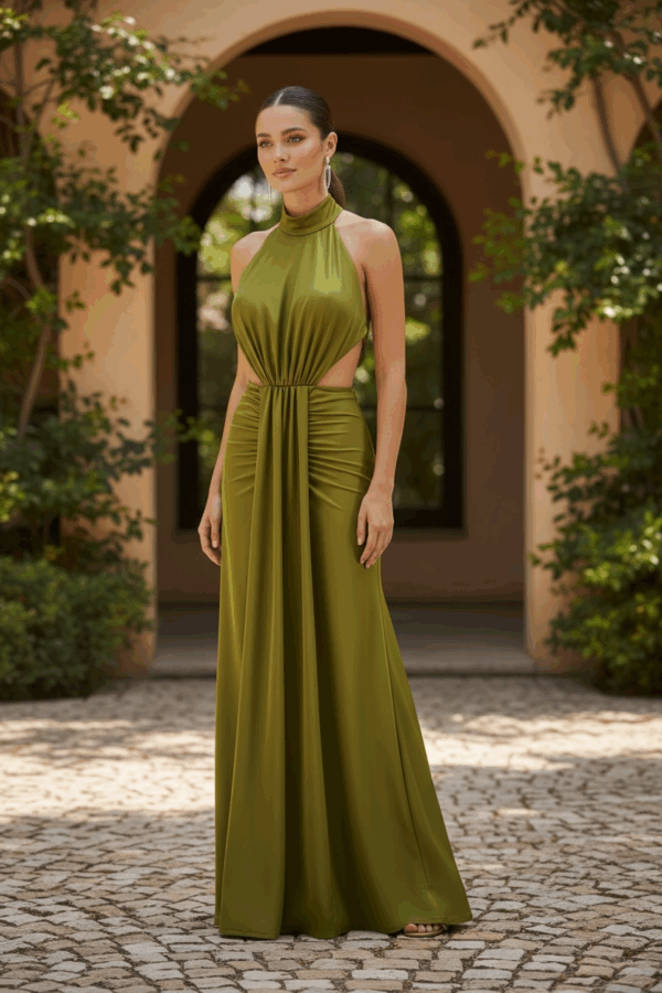 Vestido Jazmin verde oliva